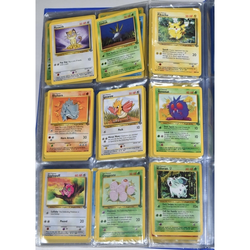 610 - FOLDER OF POKEMON CARDS, includes cards from Base Set, Jungle Set and Fossil set, card condition var... 