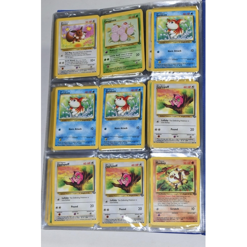 610 - FOLDER OF POKEMON CARDS, includes cards from Base Set, Jungle Set and Fossil set, card condition var... 