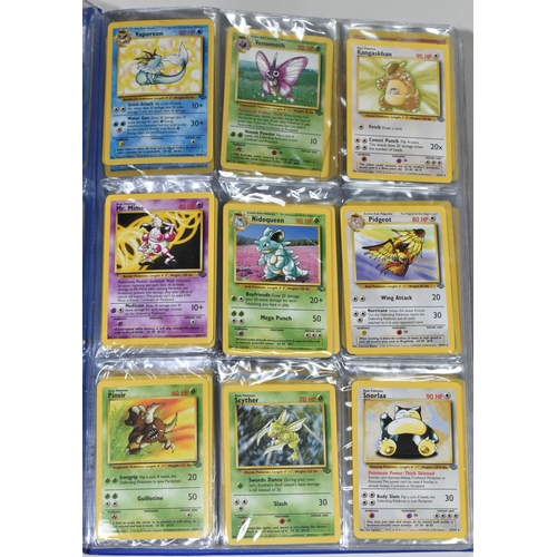 610 - FOLDER OF POKEMON CARDS, includes cards from Base Set, Jungle Set and Fossil set, card condition var... 