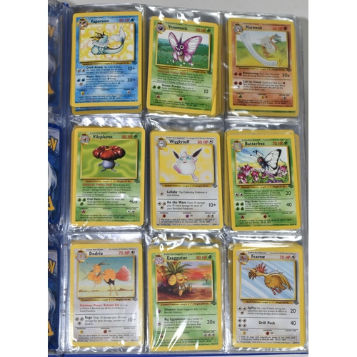 610 - FOLDER OF POKEMON CARDS, includes cards from Base Set, Jungle Set and Fossil set, card condition var... 