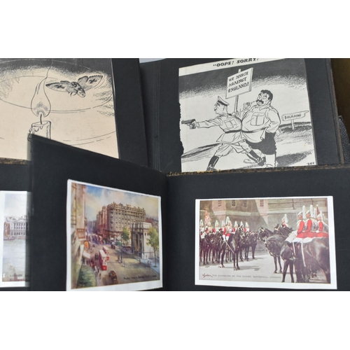 649 - ONE BOX OF EPHEMERA containing albums of early 20th century postcards from Europe and the UK, scrapb... 