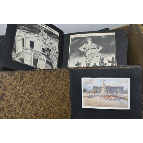 649 - ONE BOX OF EPHEMERA containing albums of early 20th century postcards from Europe and the UK, scrapb... 