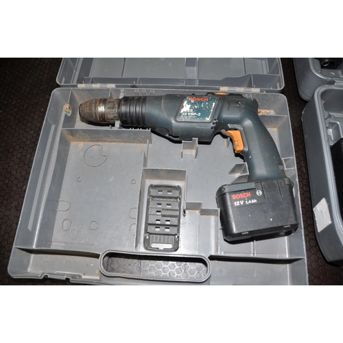 1098 - A BOSCH GSB12 VSP-2 12V DRILL with one battery (no charger) and a Black and Decker Quattro 12v cordl... 