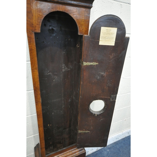 1285 - A GEORGE II WALNUT ONE-MONTH DURATION LONGCASE CLOCK, BY SAMUEL STRETCH OF BRISTOL, circa 1730, the ... 