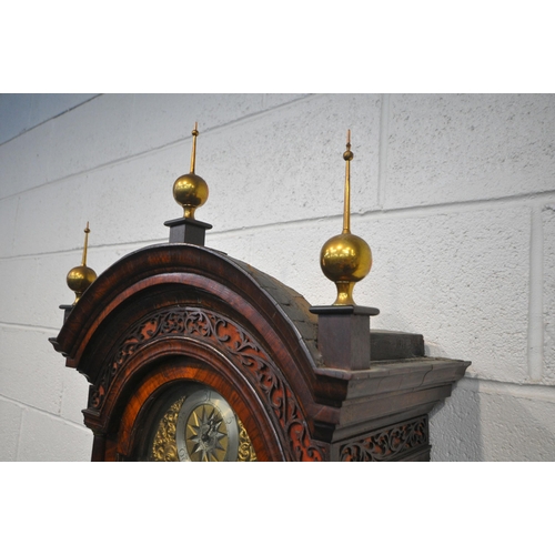 1285 - A GEORGE II WALNUT ONE-MONTH DURATION LONGCASE CLOCK, BY SAMUEL STRETCH OF BRISTOL, circa 1730, the ... 