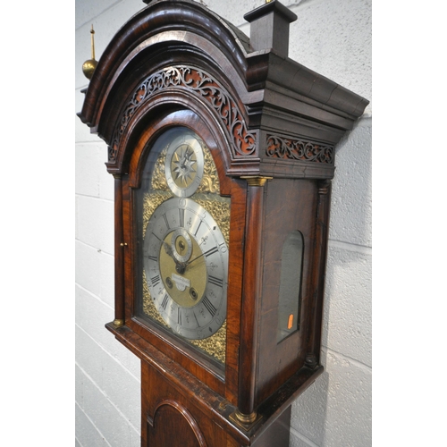 1285 - A GEORGE II WALNUT ONE-MONTH DURATION LONGCASE CLOCK, BY SAMUEL STRETCH OF BRISTOL, circa 1730, the ... 