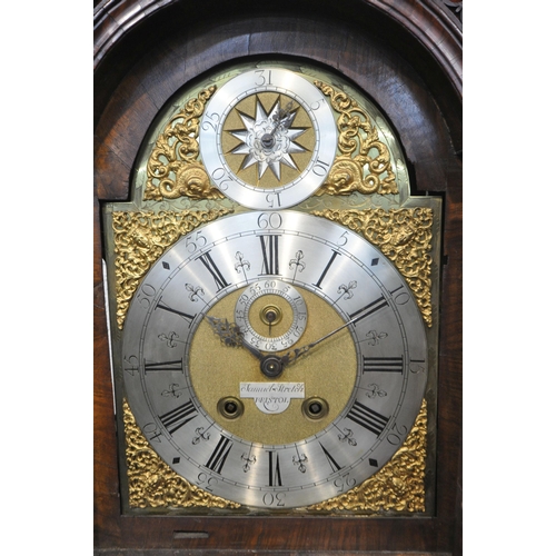 1285 - A GEORGE II WALNUT ONE-MONTH DURATION LONGCASE CLOCK, BY SAMUEL STRETCH OF BRISTOL, circa 1730, the ... 