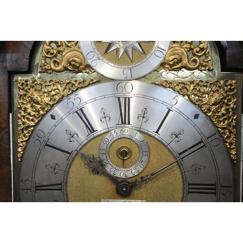 1285 - A GEORGE II WALNUT ONE-MONTH DURATION LONGCASE CLOCK, BY SAMUEL STRETCH OF BRISTOL, circa 1730, the ... 