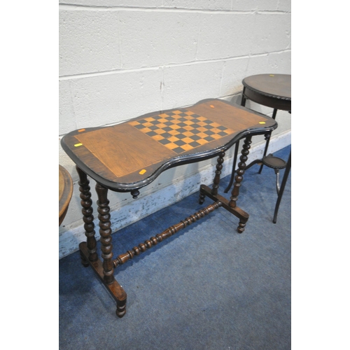 1287 - A LATE VICTORIAN WALNUT AND MARQUETRY INLAID OVAL CENTRE TABLE, width 97cm x depth 61cm x height 72c... 