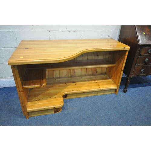 1316 - A MAHOGANY BUREAU, with three drawers, 76cm x depth 46cm x height 102cm, and a low pine corner open ... 