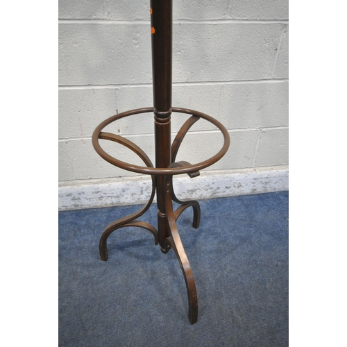 1326 - A STAINED BEECH BENTWOOD STYLE COAT STAND, height 185cm (condition report: scuffs and scratches)