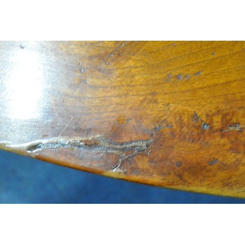 1347 - A GOOD QUALITY LARGE REPRODUCTION ELM DROP LEAF TABLE, with a single frieze drawer to each end, rais... 