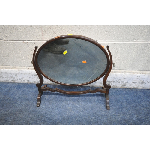 1351 - A GILT RESIN OVAL BEVELLED EDGE WALL MIRROR, with foliate details, 90cm x 69cm, a Regency style conv... 