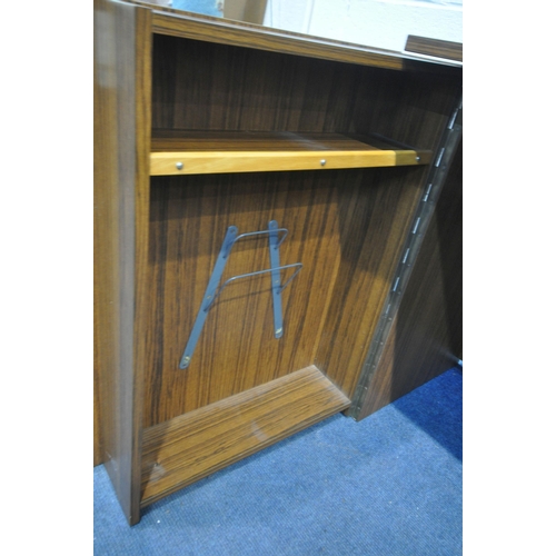 1365 - A MODERN DOUBLE DOOR DESK, fitted with an arrangement of drawers and shelving, width 110cm x depth 6... 