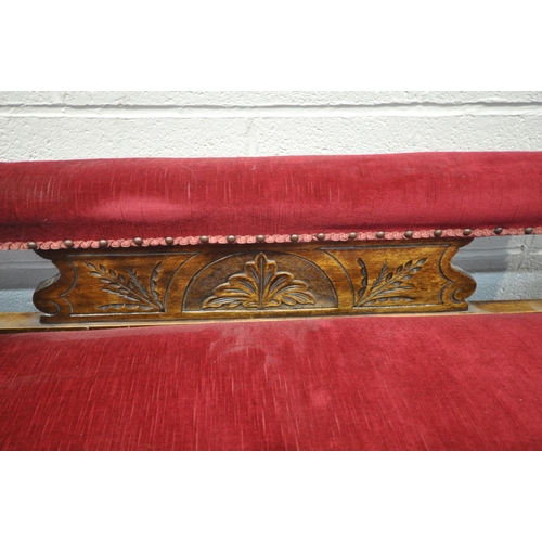 1399 - AN EDWARDIAN MAHOGANY CHAISE LONGUE,  with buttoned fabric, length 172cm x depth 60cm x height 69cm ... 