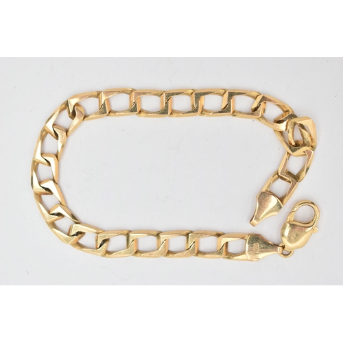 115 - A 9CT GOLD CHAIN BRACELET, a square form curb link chain bracelet, fitted with a lobster clasp, appr... 