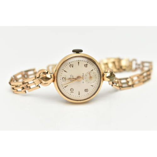 129 - THREE LADIES 9CT GOLD WRISTWATCHES, to include an early 20th century manual watch, inside case back ... 