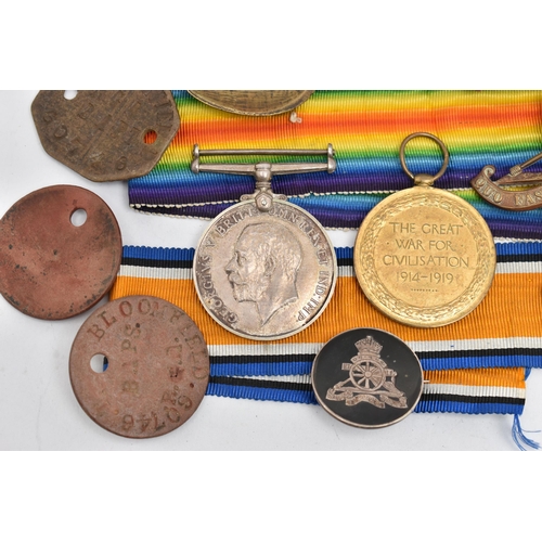 158 - MEDALS AND TOKENS, to include a silver and tortoiseshell military brooch, hallmarked London, George ... 