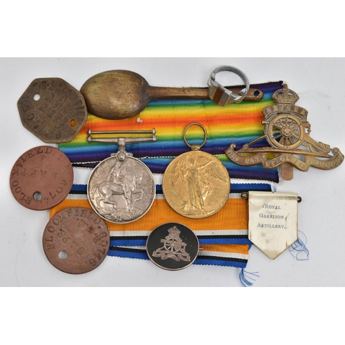 158 - MEDALS AND TOKENS, to include a silver and tortoiseshell military brooch, hallmarked London, George ... 