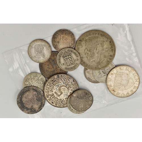 228 - A BOX OF ASSORTED COINAGE, to include a small quantity of silver coins, approximate gross weight 68.... 