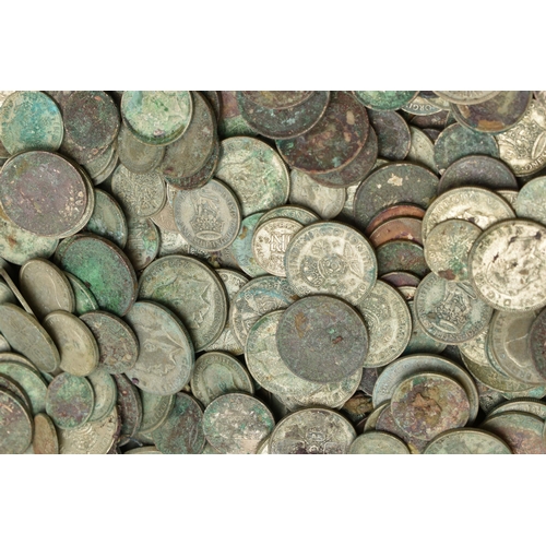 233 - A CARDBOARD BOX CONTAINING OVER 7000 grams of mixed .500 silver coins (condition report: require som... 