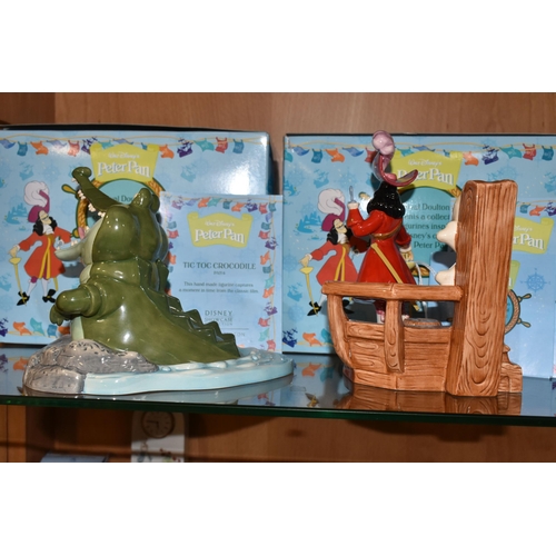 305 - TWO BOXED ROYAL DOULTON DISNEY SHOWCASE COLLECTION 'WALT DISNEY'S PETER PAN' FIGURES, comprising Cap... 