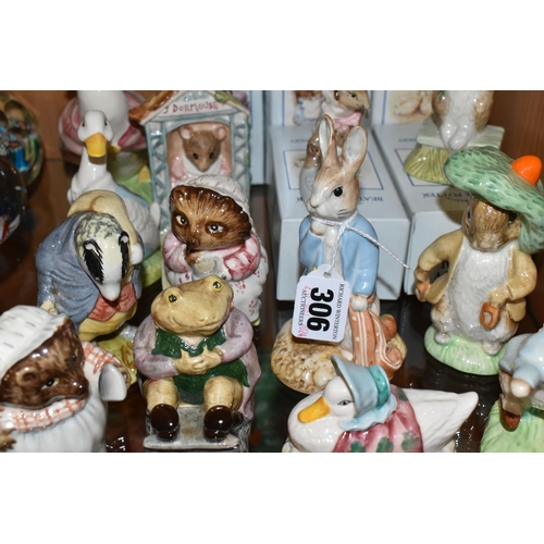 306 - SIXTEEN ROYAL ALBERT BEATRIX POTTER FIGURES, comprising large Jemima Puddle Duck, height 15.5cm, fiv... 