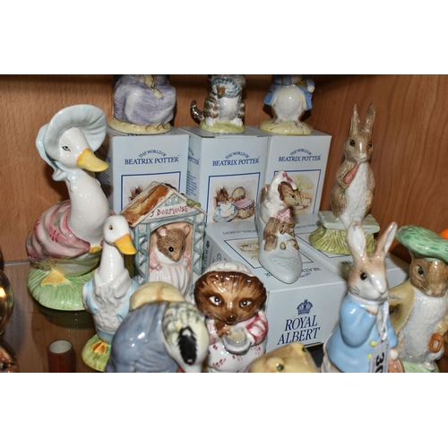 306 - SIXTEEN ROYAL ALBERT BEATRIX POTTER FIGURES, comprising large Jemima Puddle Duck, height 15.5cm, fiv... 