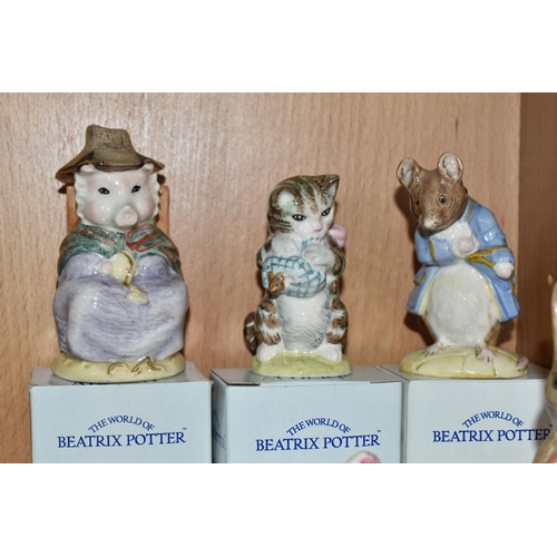 306 - SIXTEEN ROYAL ALBERT BEATRIX POTTER FIGURES, comprising large Jemima Puddle Duck, height 15.5cm, fiv... 