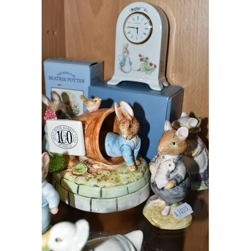 308 - A GROUP OF BEATRIX POTTER AND BRAMBLY HEDGE FIGURES ETC, comprising Beswick Beatrix Potter figures: ... 