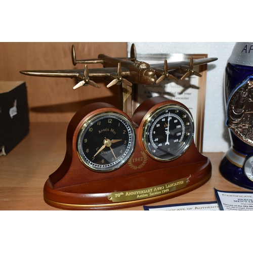 314 - AN APOLLO 11 STEIN, LANCASTER DESK CLOCK AND HEROES OF THE SKY WALLET, all by The Bradford Exchange,... 