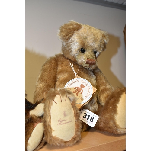 318 - THREE TEDDY BEARS, comprising a Gund 'Bruin' by Rosalie Frischmann from Barton's Creek Collection, h... 