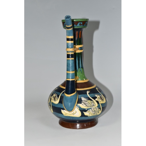 351 - A WILEMAN & CO FOLEY 'INTARSIO' PERSIAN STYLE COFFEE POT, No. 3053, decorated with coloured bands, b... 