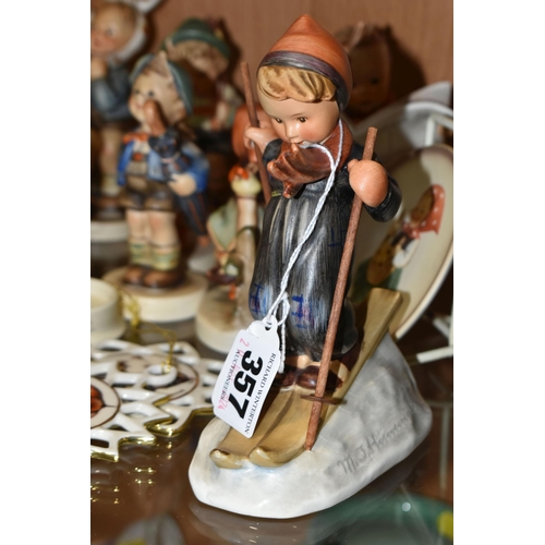 357 - A COLLECTION OF WEST GERMAN GOEBEL FIGURES AND FLOWER FAIRY ORNAMENTS, comprising a small plaque Hum... 