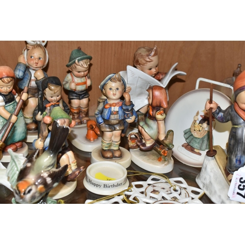 357 - A COLLECTION OF WEST GERMAN GOEBEL FIGURES AND FLOWER FAIRY ORNAMENTS, comprising a small plaque Hum... 