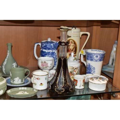 363 - A GROUP OF NAMED CERAMICS, comprising a Coalport Queen Elizabeth 2012 commemorative figure, a Genesi... 