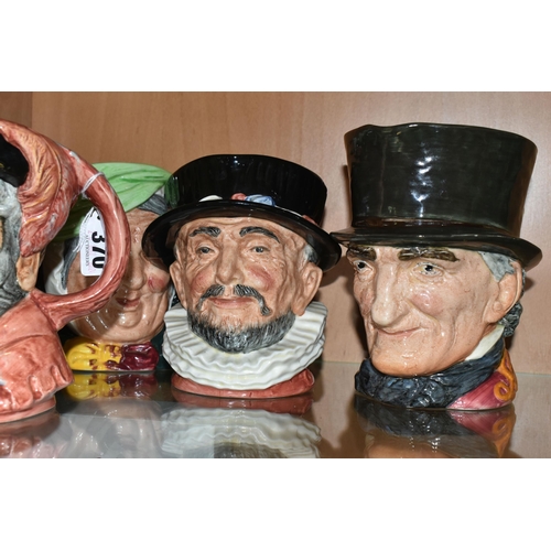 370 - A COLLECTION OF FIVE ROYAL DOULTON CHARACTER JUGS, comprising Falstaff D6287 (chipped eye lid), John... 