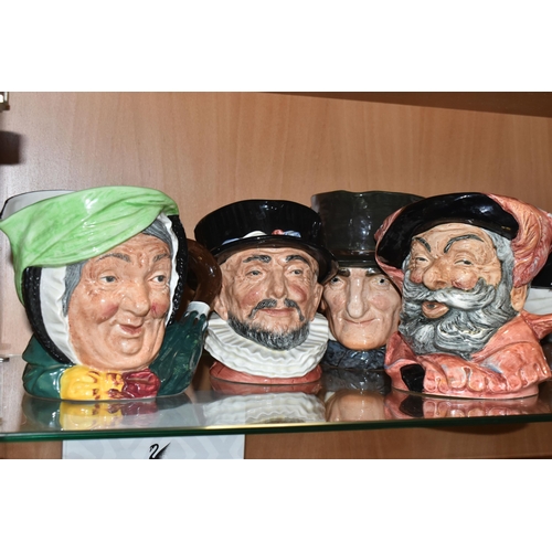 370 - A COLLECTION OF FIVE ROYAL DOULTON CHARACTER JUGS, comprising Falstaff D6287 (chipped eye lid), John... 