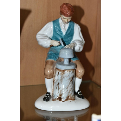 371 - A GROUP OF THREE ROYAL DOULTON FIGURES, comprising 'Bedtime' HN2059 figural group (cracked base), 'T... 