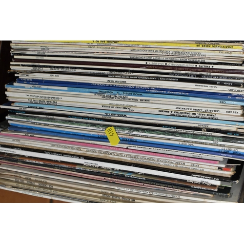 418 - TWO BOXES OF LPS including artists such as Queen, The Beatles, Elton John, U2, Human League, etc in ... 