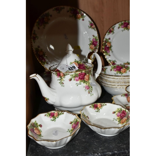 429 - A LARGE QUANTITY OF ROYAL WORCESTER 'OLD COUNTRY ROSES' PATTERN TEAWARE, comprising one teapot, one ... 