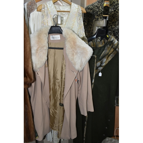 430 - A GROUP OF LADIES VINTAGE CLOTHING, comprising a full length caramel coloured mink coat by Faulkes o... 