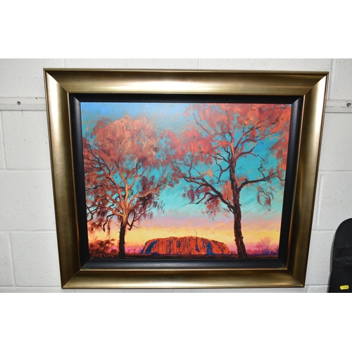 435 - ROLF HARRIS (AUSTRALIA 1930-2023) 'ULURU SUNSET', a signed limited edition print depicting an Austra... 