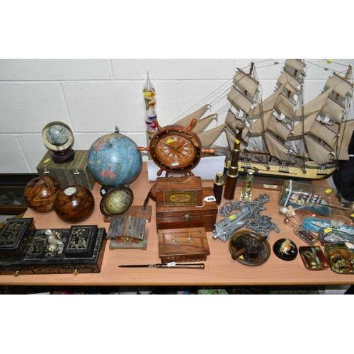 436 - A QUANTITY OF NAUTICAL THEMED COLLECTABLES, to include four Ship's in bottles, four vintage 'Sea Lif... 