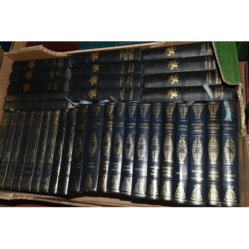 442 - FIVE BOXES OF BOOKS containing over 150 miscellaneous titles in hardback format, subjects include en... 