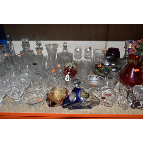 477 - A GROUP OF CUT CRYSTAL AND OTHER GLASS WARES, to include seven sets or part sets of drinking glasses... 