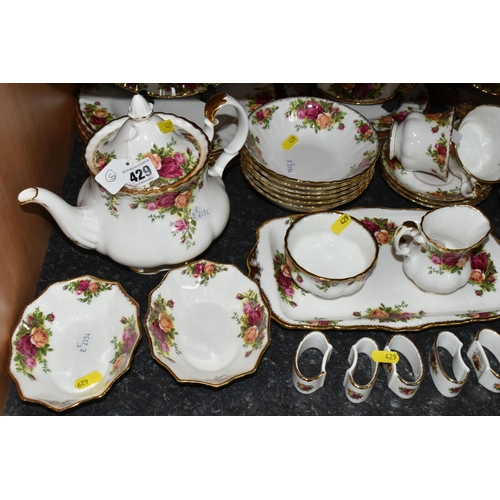 429 - A LARGE QUANTITY OF ROYAL WORCESTER 'OLD COUNTRY ROSES' PATTERN TEAWARE, comprising one teapot, one ... 