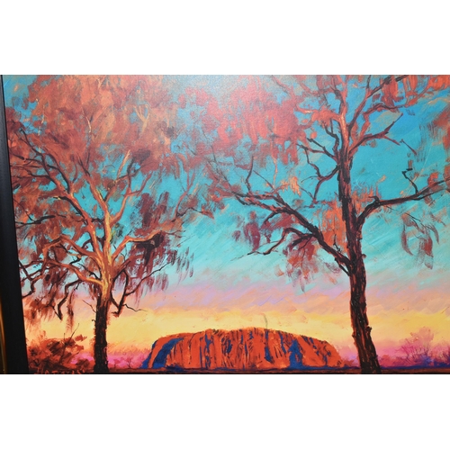 435 - ROLF HARRIS (AUSTRALIA 1930-2023) 'ULURU SUNSET', a signed limited edition print depicting an Austra... 