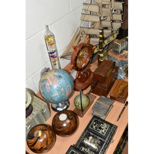 436 - A QUANTITY OF NAUTICAL THEMED COLLECTABLES, to include four Ship's in bottles, four vintage 'Sea Lif... 