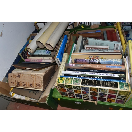 455 - THREE BOXES OF BOOKS AND A COLLECTION OF ARCHITECTURAL BLUEPRINTS FOR A PROPERTY IN BURTON ON TRENT,... 